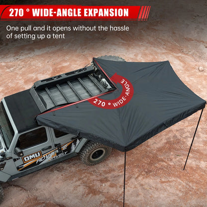 Waterproof Batwing Awning Tent with Storage Bag for Vehicle, 270 Degree, Overland,  Oxford Fabric