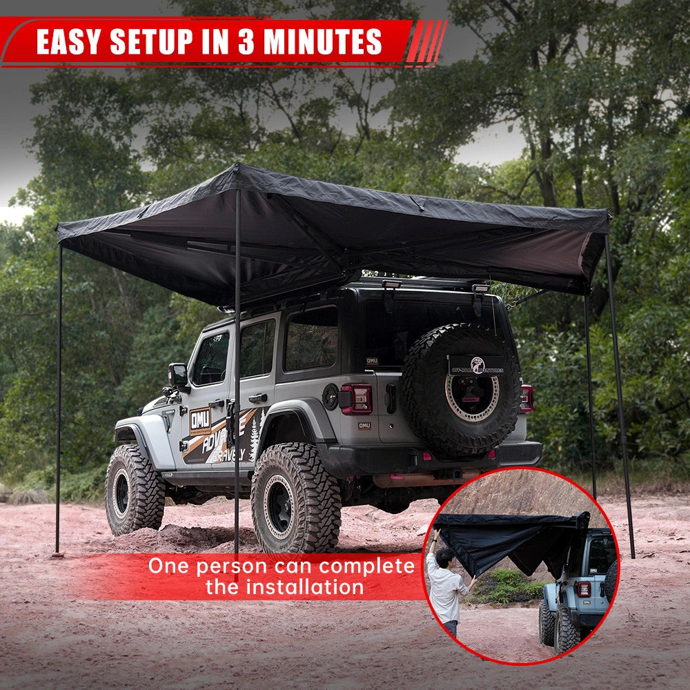 Waterproof Batwing Awning Tent with Storage Bag for Vehicle, 270 Degree, Overland,  Oxford Fabric