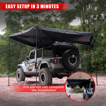 Waterproof Batwing Awning Tent with Storage Bag for Vehicle, 270 Degree, Overland,  Oxford Fabric