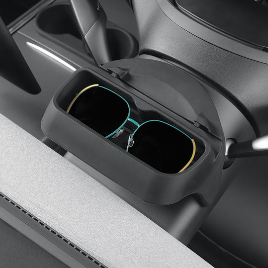 Silicone Organizer Box of Steering Wheel for Glasses and Phone Stand for Tesla Model 3/Y