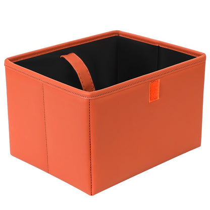 Foldable Trash Box Organizer with Strap for Car, Leather