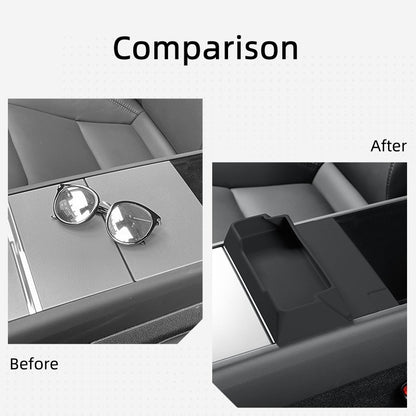Vehicle Center Console Storage Tray for Tesla Model3/Y, Silicone
