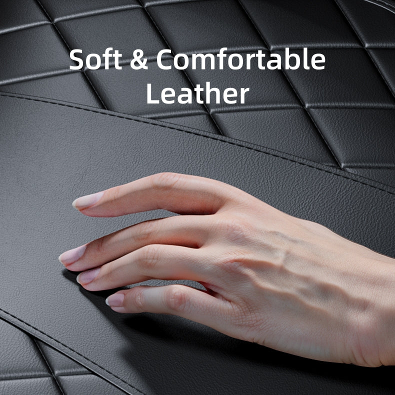 Car Seat Cushion with Anti-slip Silicone Pad, Leather