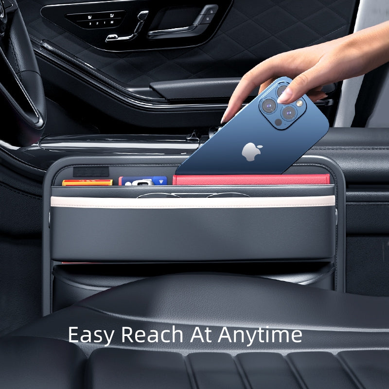 Multi-functional Side Pocket Organizer for Car Seats, Leather