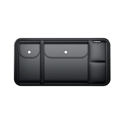 Car Sun Visor Organizer for Sunglasses and Cards, Leather, Black