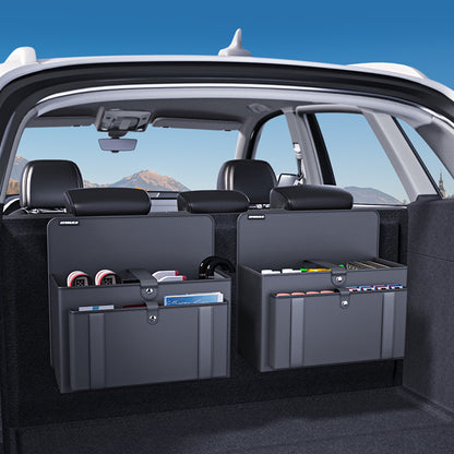 Foldable Double Layers Car Organizer Bag for Trunks, Black
