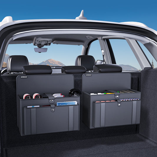 Foldable Double Layers Car Organizer Bag for Trunks, Black